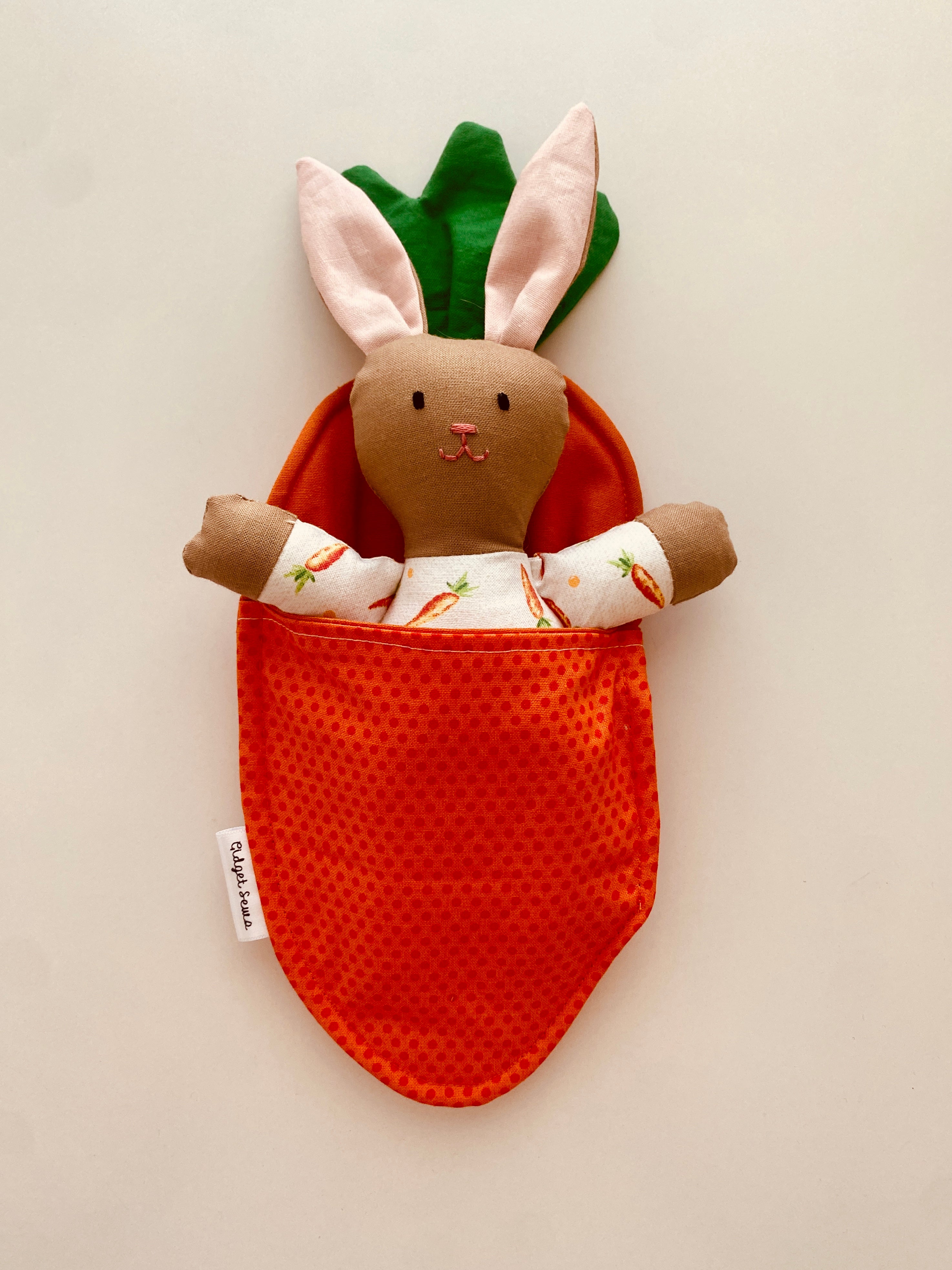 PJ Pals Bunny in Carrot Bed (tan)