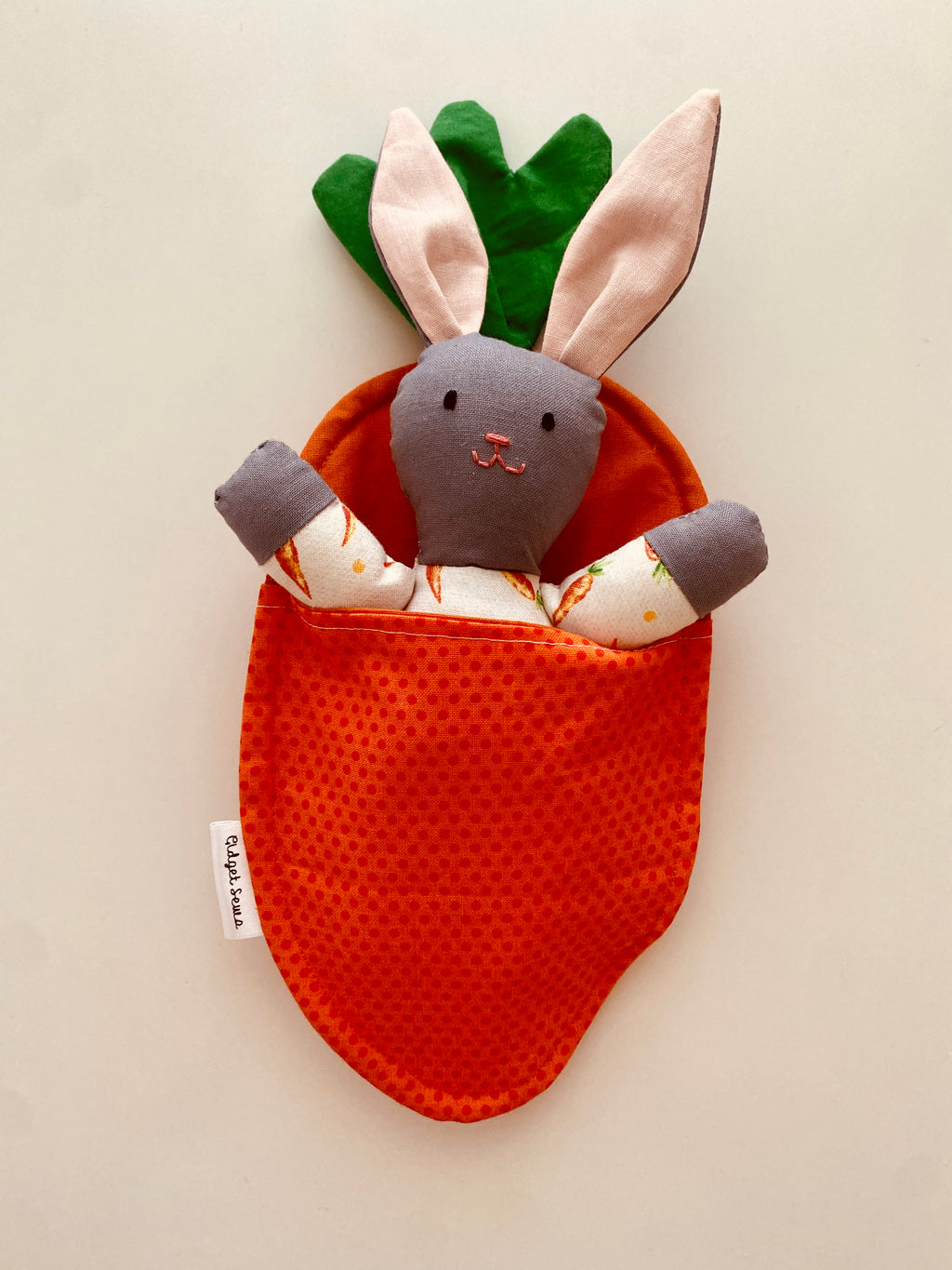 PJ Pals Bunny in Carrot Bed (grey)
