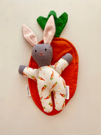 PJ Pals Bunny in Carrot Bed (grey)