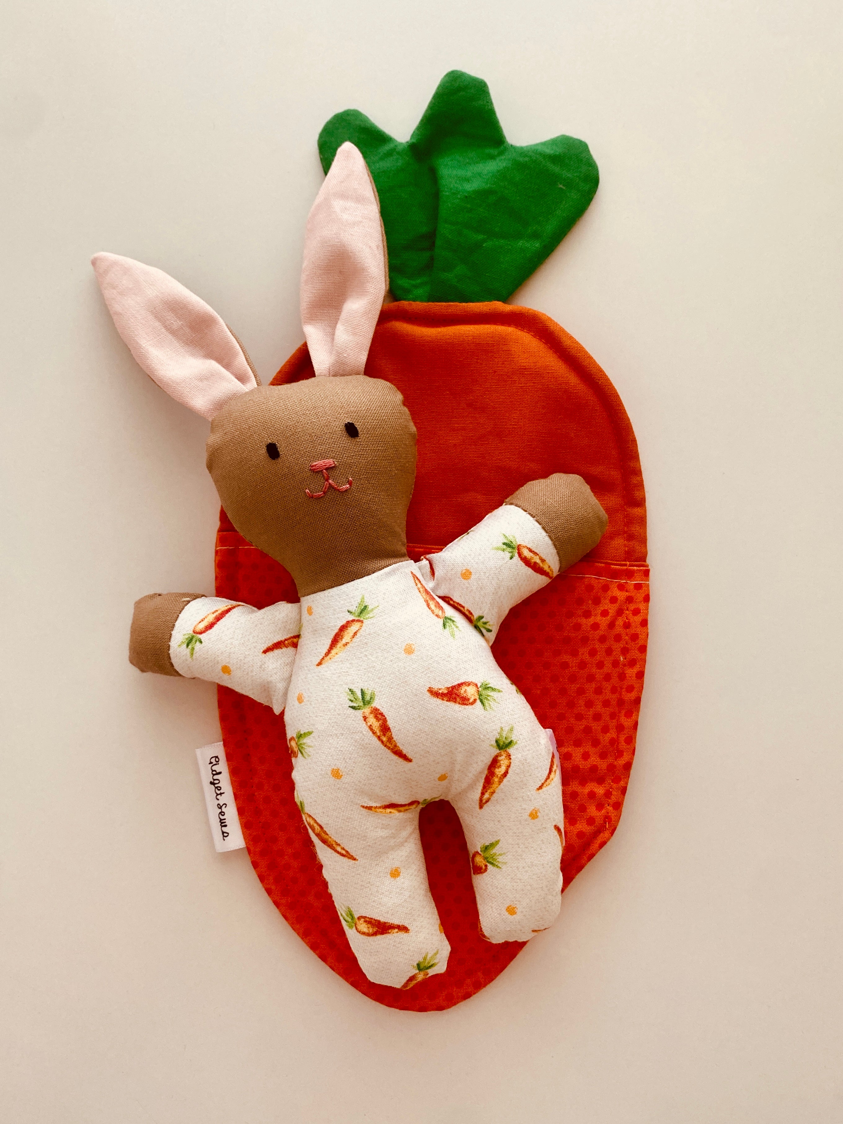 PJ Pals Bunny in Carrot Bed (tan)